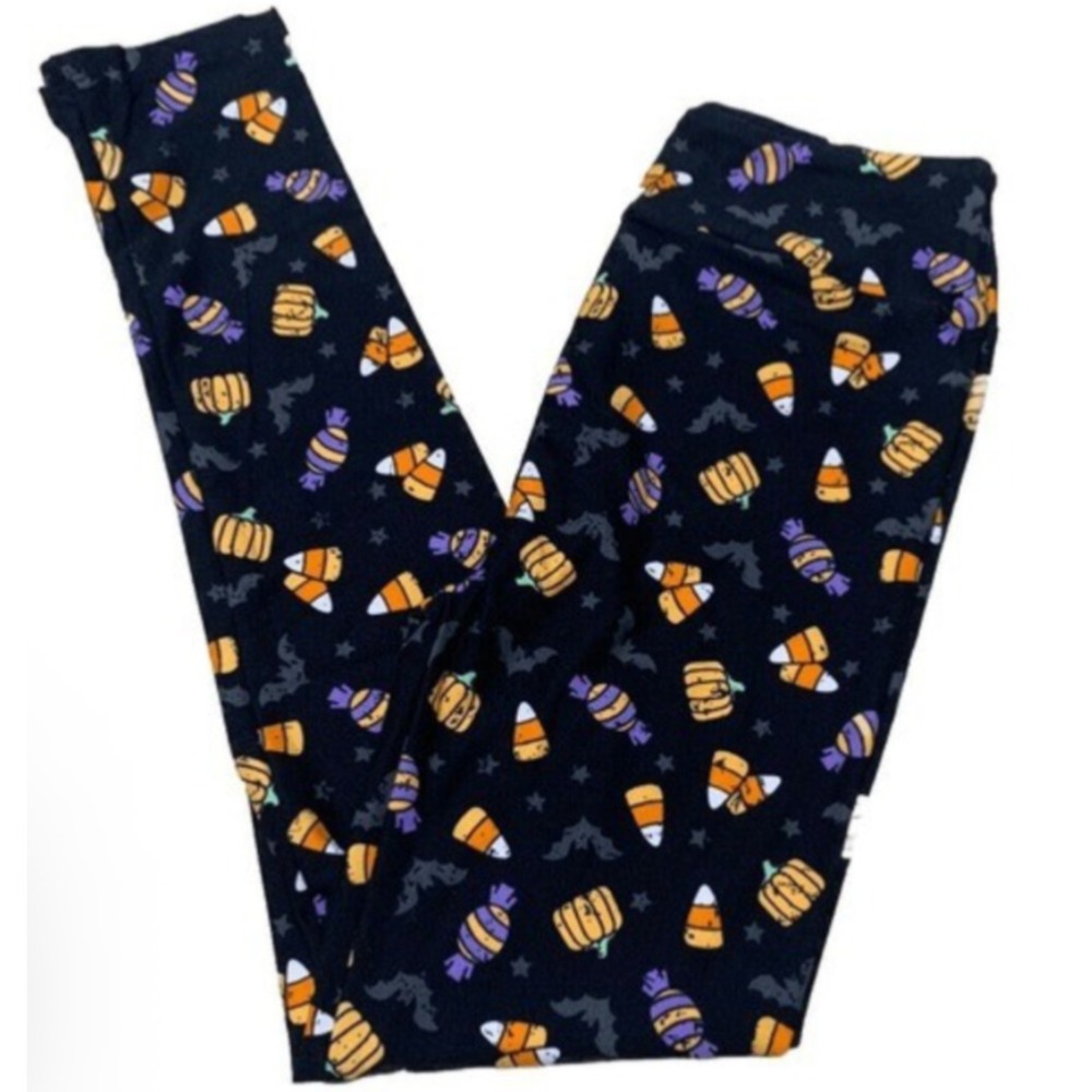 Gigi & Jax LuLaRoe Girls Leggings‎ L/XL Halloween Candy Pumpkins Size 8-14 NWT